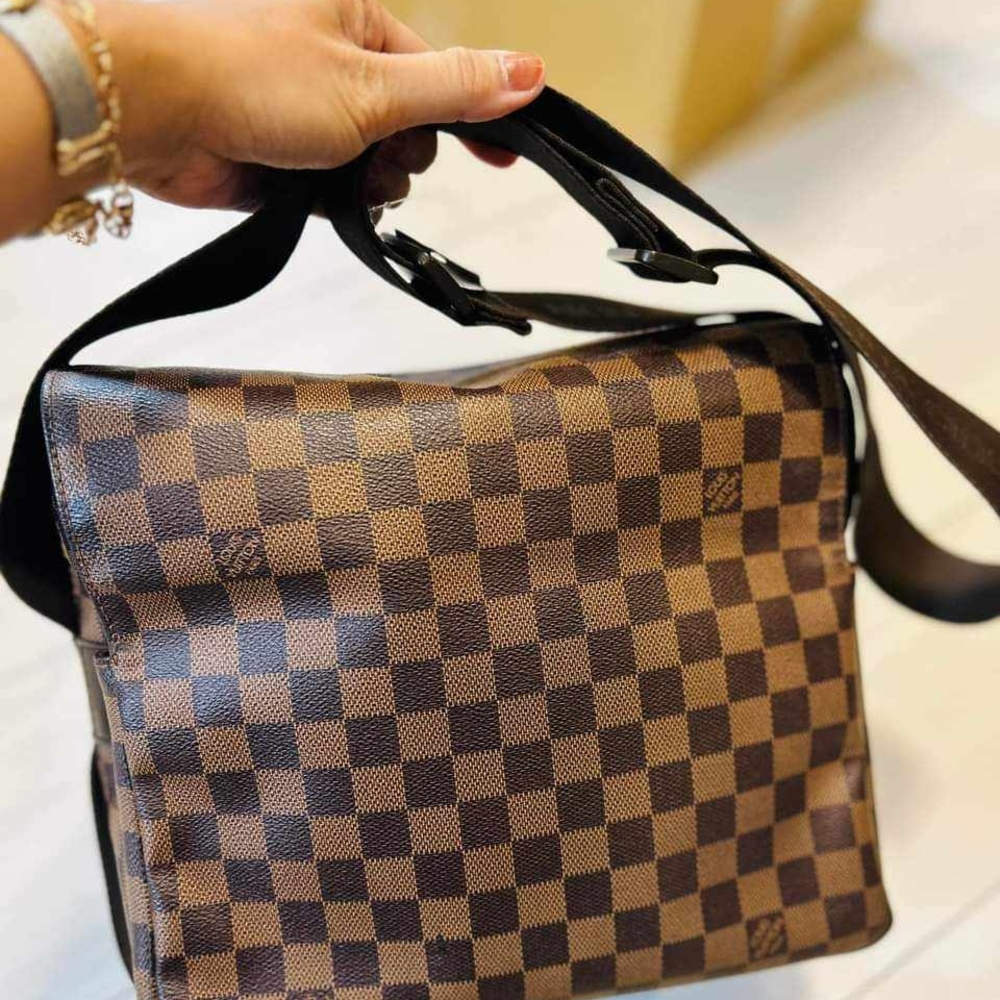 Checkered Brown Men's Bag